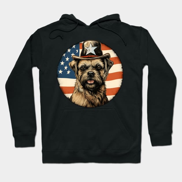 Patriotic Border Terrier Hoodie by NatashaCuteShop